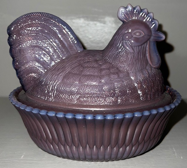 Purple eggplant hen covered dish
