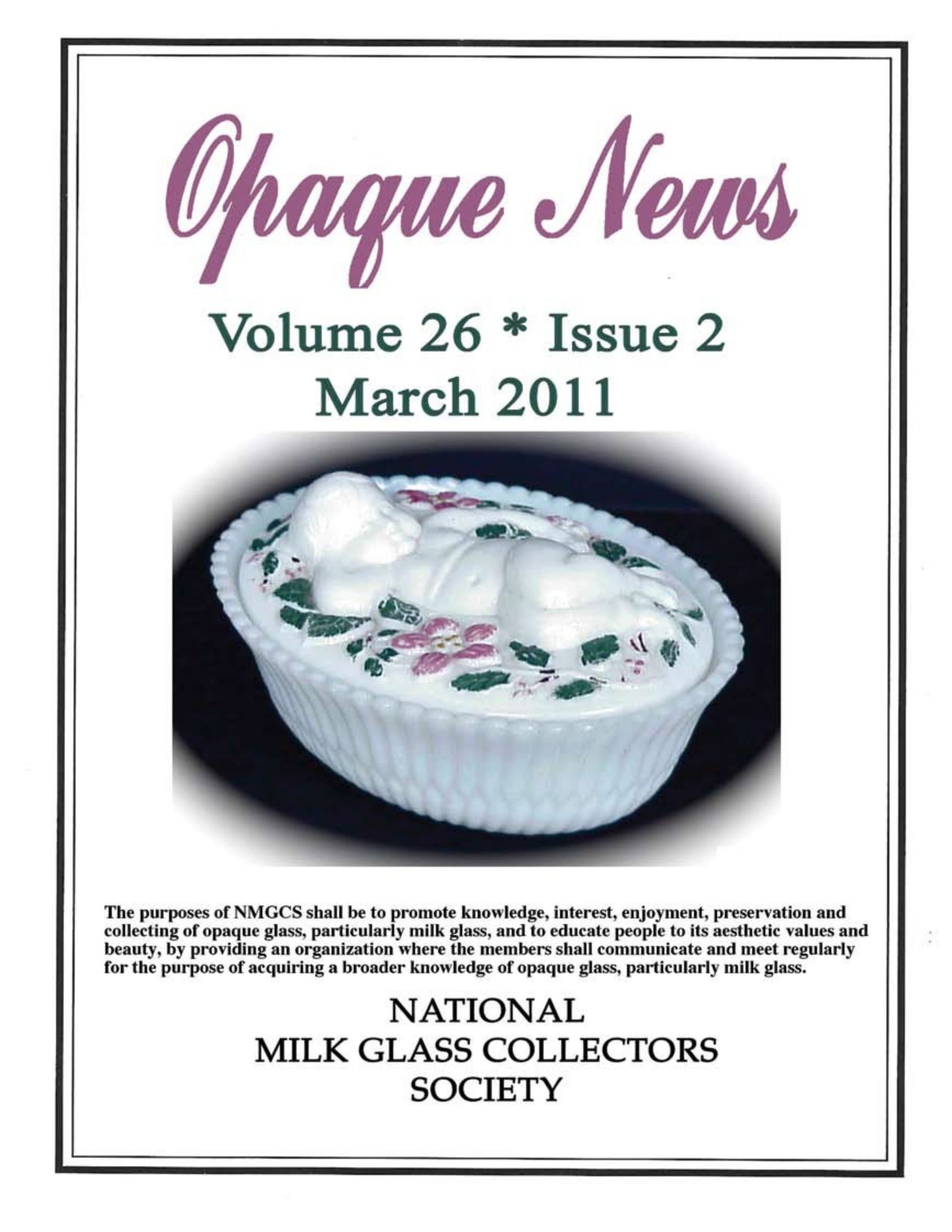 Opaque News, Volume 26, Issue 2, March 2011 cover